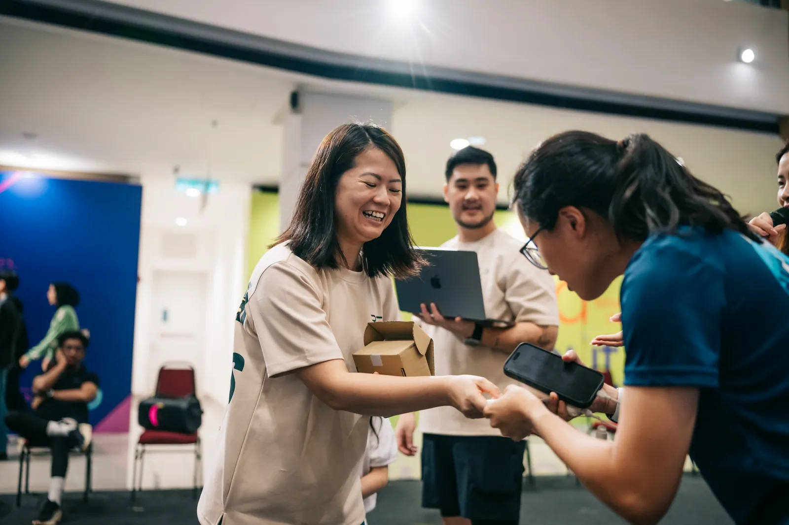 A prize handover at the end
